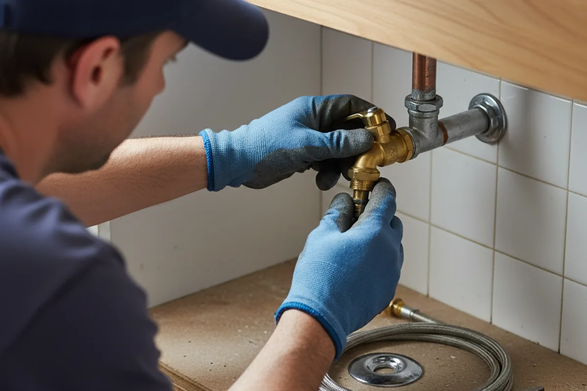 Shutoff valve and fitting work during Emergency Plumbing in Concord